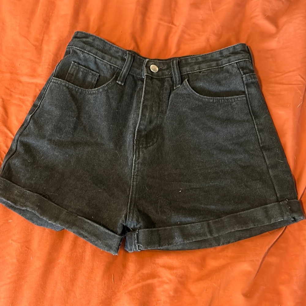 Black Denim Shorts